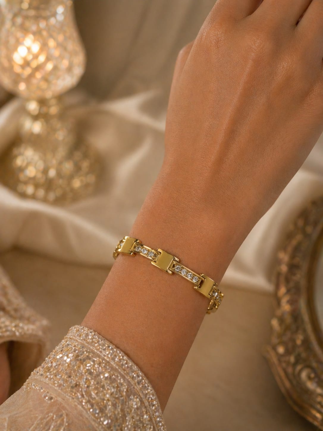 Royal Link Crystal Tennis Bracelet