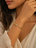 Twisted Solitaire Open Cuff Bracelet
