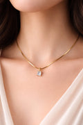 Solitaire Square Pendant Necklace
