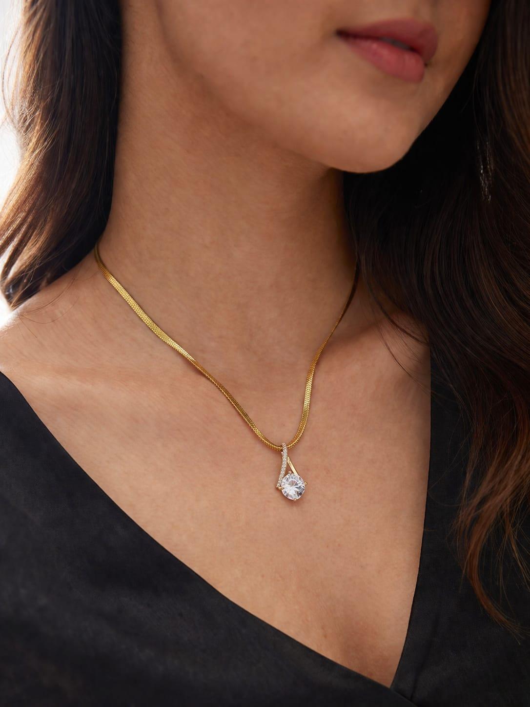 Infinity Twist Solitaire Pendant Necklace