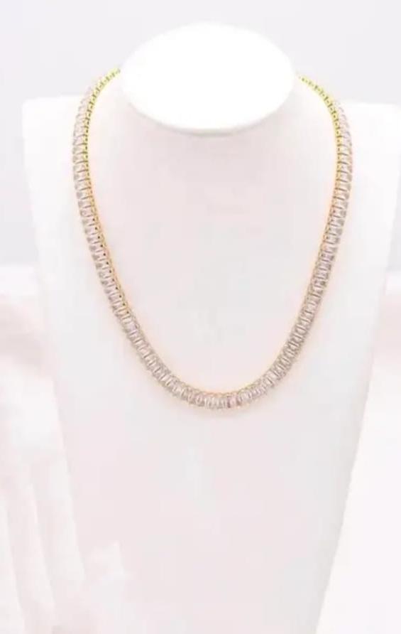Baguette Diamond Tennis Necklace