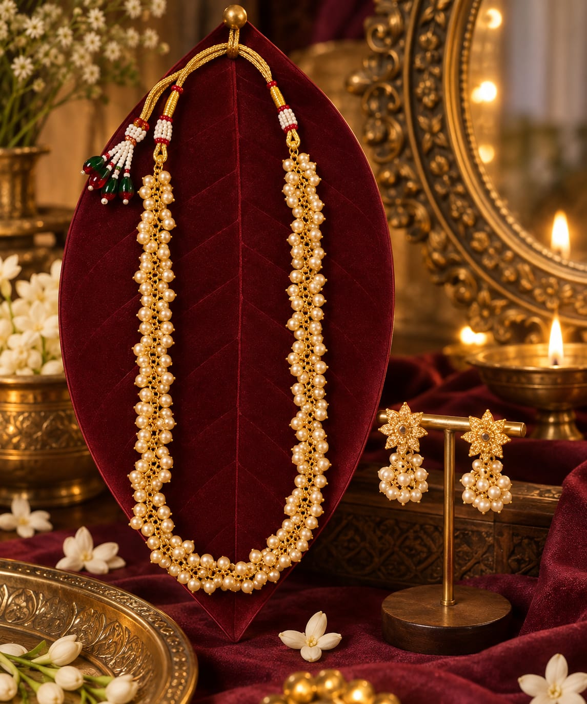 South Indian Pearl Guttapusalu Set