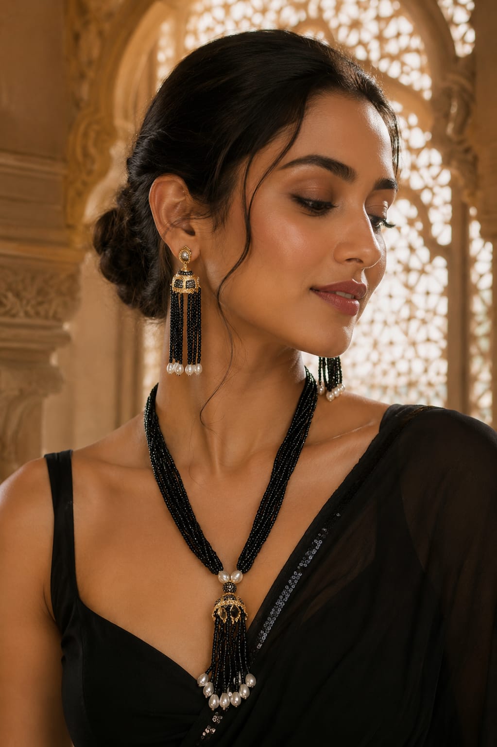 Kundan Tassel Necklace Set